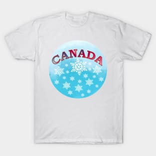 Celebrating winter with Snowflakes falling in Canada T-Shirt